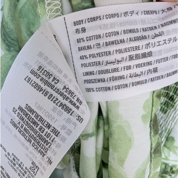 Abercrombie & Fitch Emerson Green Poplin Floral Short Sleeve Mini Dress, size M - Picture 7 of 8